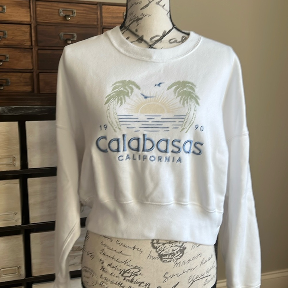 Abercrombie & Fitch White Calabasas Sweatshirt